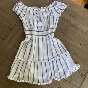 American Eagle Blue and White Stripe Mini Summer Dress - size L
